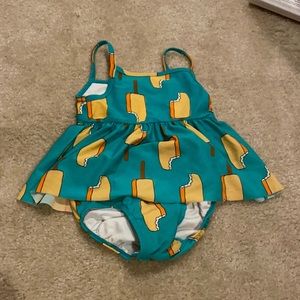 Hanna Andersson popsicle bathing suit, 85/2T